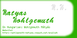 matyas wohlgemuth business card